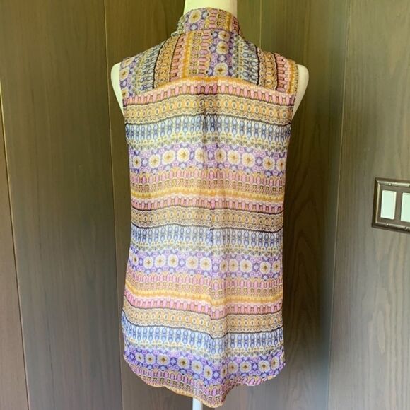 Liz CLAIBORNE Sheer MultiColor Blouse S - Picture 5 of 7